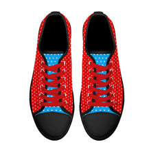 Red & Blue Candy Pop Polka Dot Canvas Sneakers
