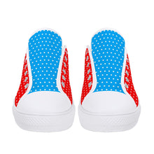 Red & Blue Candy Pop Polka Dot Canvas Sneakers