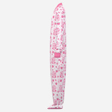 Pink Strawberry Cows Adult Footed Sleepers Onesie