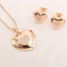 Heart-shaped Sissy Princess Zircon Necklace & Earrings Set - 3 Styles