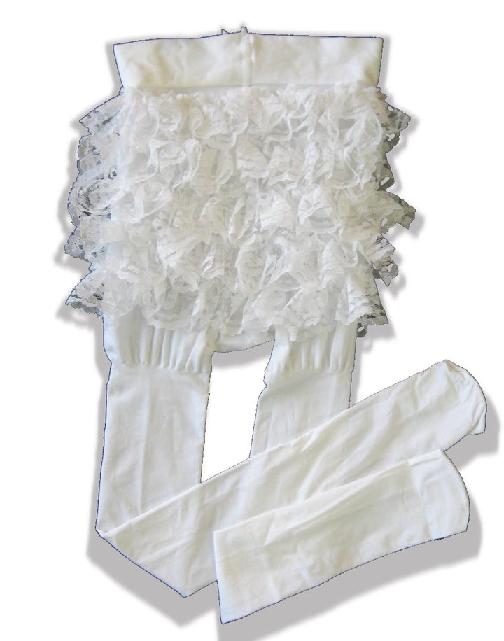 White Lacy Ruffle Butt Rhumba Tights for Adult Sissy Baby by Leanne's ...