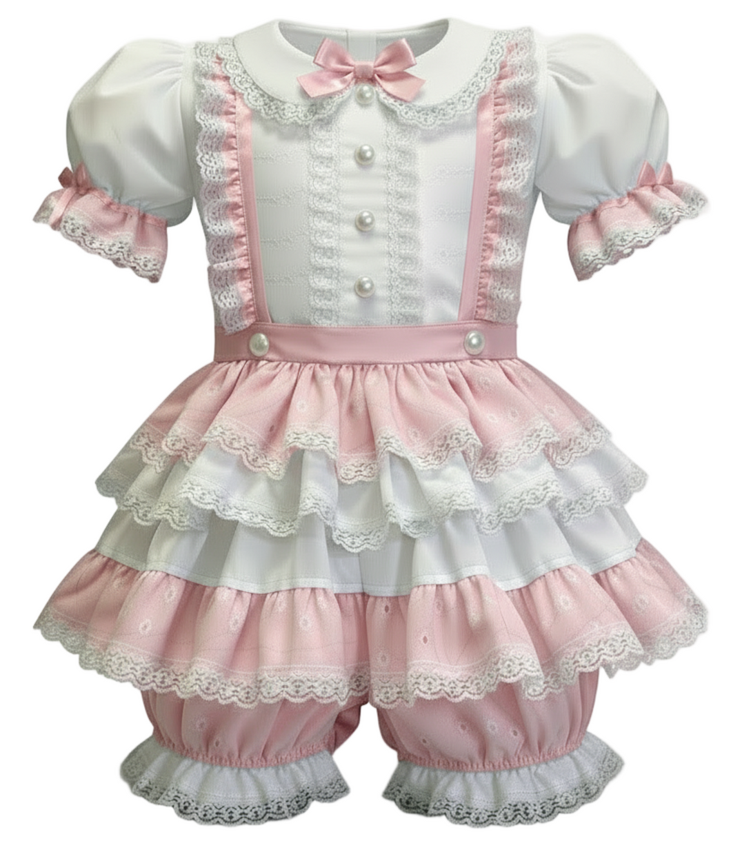 Angie Custom Fit Pink Eyelet Sissy Adult Baby ABDL Romper by Leanne's
