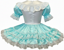 Brianna Custom Fit Mint Satin Ruffles Adult Baby Little Girl Sissy Dress by Leanne's