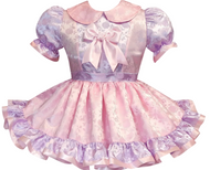 Judy Custom Fit Pink Lavender Roses Adult Sissy Dress by Leanne's
