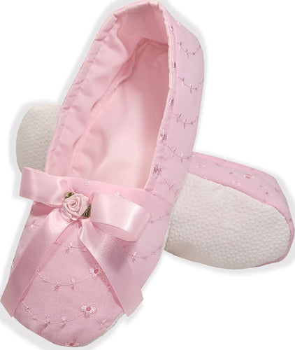 Made to Fit You Pink Eyelet Adult Baby Sissy Slippers Booties by Leanne's