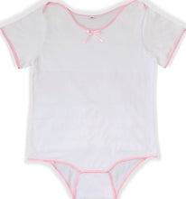 White Ruffle Butt Pink Bows Adult Baby Sissy ABDL Onesie Romper by Leanne's
