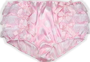 4XL Pink Satin Polka Dots Adult Sissy Baby Rhumba Panties Diaper Cover by Leanne's