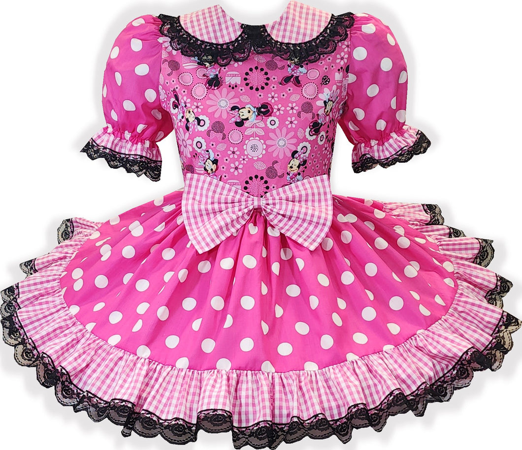 Ready to Wear Minnie Mouse Pink Polka Dots Adult Sissy Dress by Leanne's