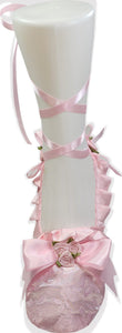 Handmade Pink Roses Adult Baby Sissy Ballet Slippers Booties by Leanne's