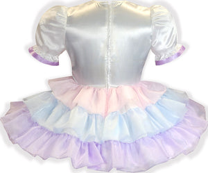 Ready to Wear Pastel Sparkle Organza Satin Ruffles Adult Sissy Dress by Leanne's