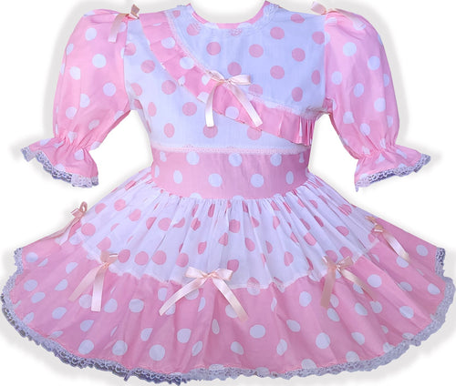 Ready to Wear Pink & White Polka Dots Adult Sissy Dress by Leanne's