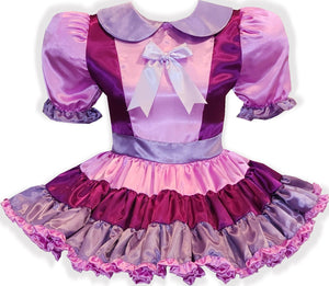 Deluxe Ready to Wear Lilac Violet Purple Periwinkle Satin Adult Sissy Dress by Leanne's