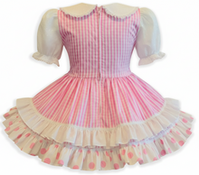 Mariah Custom Fit Pink Gingham Polka Dots Eyelet Adult Sissy Dress by Leanne's