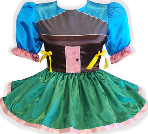2XL Ready to Wear Satin Pink Blue Green Adult Sissy Dress by Leanne's