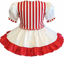Pollyanna Custom Fit White Satin Stars & Red Stripes Adult Sissy Dress by Leanne's