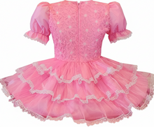 Belinda Custom Fit Pink Organza Ruffles Bows Adult Sissy Dress by Leanne's