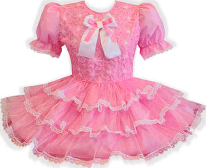 Ready to Wear Pink Organza Ruffles Easter Adult Sissy Dress by Leanne's
