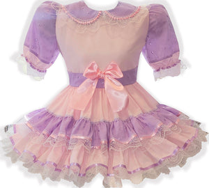 Bethanny Custom Fit Pink Purple Eyelet Adult Sissy Dress by Leanne's