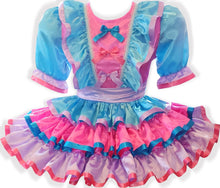 Marina Pink Blue Purple Satin Ruffles Adult Sissy Dress by Leanne's