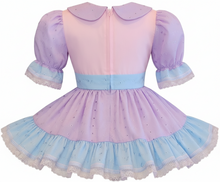 Gaby Custom Fit Blue Purple Eyelet Pink Lace Bows Adult Sissy Dress by Leanne's