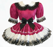 Riley Custom Fit Lacy Black and White Adult Sissy Dress by Leanne's