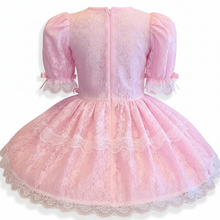 Nikkita Custom Fit Pink Satin Lace Adult Little Girl Sissy Dress by Leanne's