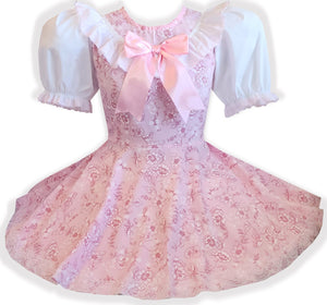 Ready to Wear Pink Floral Spring Bow Adult Sissy Dress by Leanne's