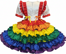 Tameka Custom Fit Pride Satin Rainbow Ruffles Bows Adult Sissy Dress by Leanne's
