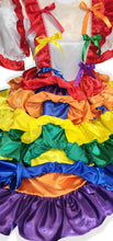 Tameka Custom Fit Pride Satin Rainbow Ruffles Bows Adult Sissy Dress by Leanne's