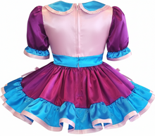 Hadi Custom Fit Pink Purple Blue Satin Bows Adult Sissy Dress by Leanne's