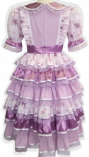 Shandie Custom Fit Lavender Flowers Satin Ruffles Midi Dress Adult Sissy Dress by Leanne's