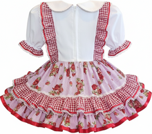 Ralene Custom Fit Red White Roses Stripes Gingham Adult Sissy Dress by Leanne's