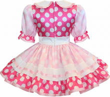 Marsha Custom Fit Pink Satin Polka Dots Adult Little Girl Sissy Dress by Leanne's