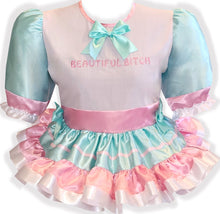 Kinslee Custom Fit Pink Mint Satin Bitch Adult Sissy Dress by Leanne's