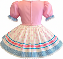 Libby Custom Fit Pink Polka Dot Gingham Ribbon Bows Adult Sissy Dress by Leanne's