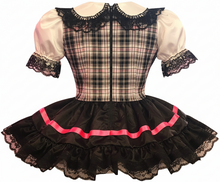 Tasha Custom Fit Satin Plaid Pink Bows Adult Sissy Dress by Leanne's