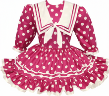 Allie Custom Fit Navy White Polka Dots Adult Sissy Dress by Leanne's