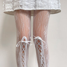 Sweet Lolita Ribbon Lace up Bows Lacy Pantyhose - 13 Colors