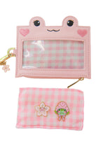 Pink Gingham Sissy Sakura Frog Cardholder