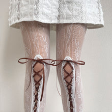 Sweet Lolita Ribbon Lace up Bows Lacy Pantyhose - 13 Colors