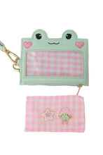 Pink Gingham Matcha Frog Cardholder