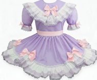 Violet Custom Fit Eyelet Ruffles Bows Adult Little Girl Sissy Dress by Leanne's