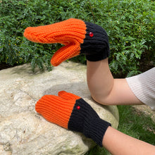 Swan Full Finger Gloves Knitted Wool Mittens