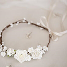 White Wedding Bride Hair Flowers Wreath Headband