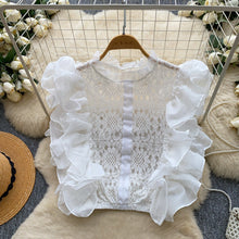 Romantic Sleeveless Lolita Lace Top with Sheer Ruffles - 9 Colors