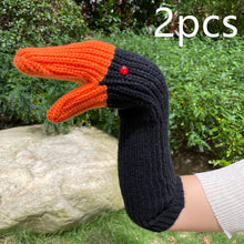 Swan Full Finger Gloves Knitted Wool Mittens