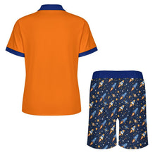 Cosmic Rocket 2pc Polo Shorties Set