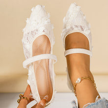 Lolita Lace-mesh Floral Mary Janes Flats with Elastic Strap - 3 Colors