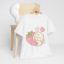 Cute Bunny Strawberry Unisex Play Tee - 4 Colors