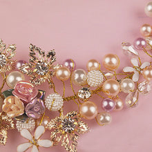 Beaded Crystal Wedding Headband Crown with Matching Earrings